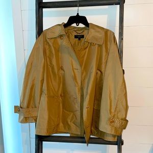 Talbots light weight water resistant short trench coat jacket size 8.